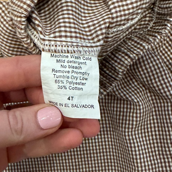 Black gingham pants with orange Rick rack detail and ruffle - Picture 3 of 6